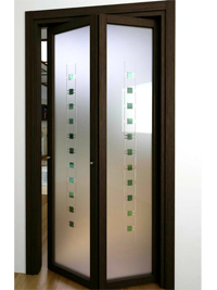 Складные двери гармошка с матовым стеклом Набережные Челны