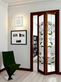 Двери гармошка с витражным декором Набережные Челны